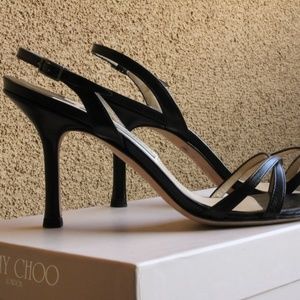 Jimmy Choo Black Heels size 7(us), 37.5 (eu)